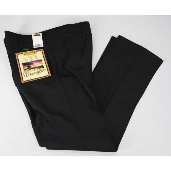 New Wrangler‎ Jeans Mens 38x32 Black Wrancher Bootcut Stretch Wrinkle Free Pants - Picture 1 of 10